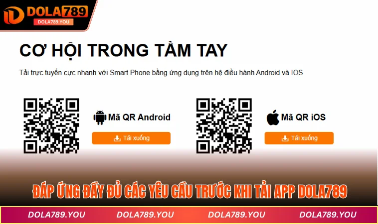 Đáp ứng đầy đủ các yêu cầu trước khi tải app DOLA789 
