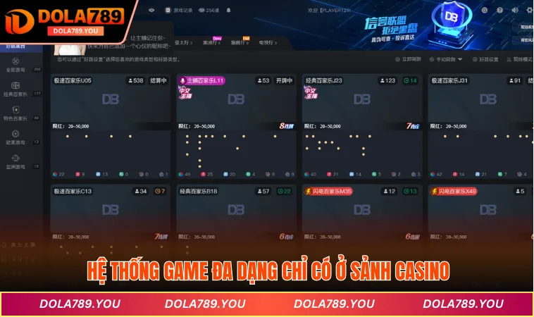 Hệ thống game đa dạng chỉ có ở sảnh casino