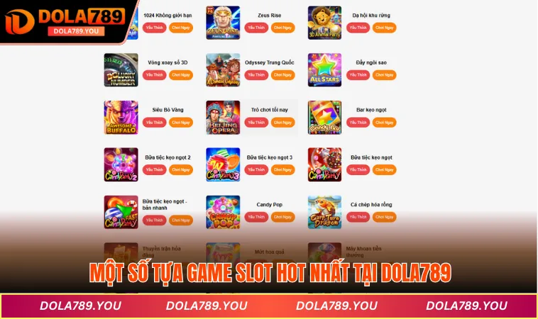 Một số tựa game slot hot nhất tại DOLA789