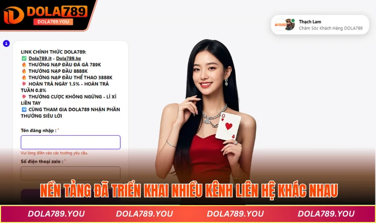 Nền tảng đã triển khai nhiều kênh liên hệ khác nhau