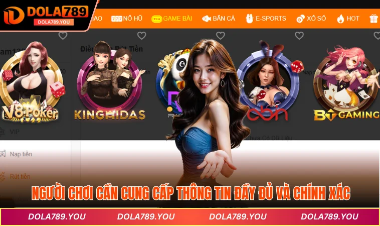 Người chơi cần cung cấp thông tin đầy đủ và chính xác